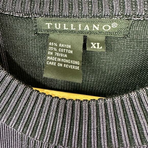 Vtg‎ 90s Tulliano Metallic Purple Ribbed Knit Pullover Sweater Size XL Crew Neck - Picture 2 of 9